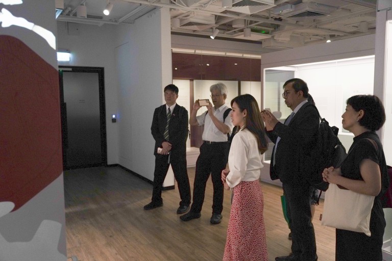 visiting the exhibition 