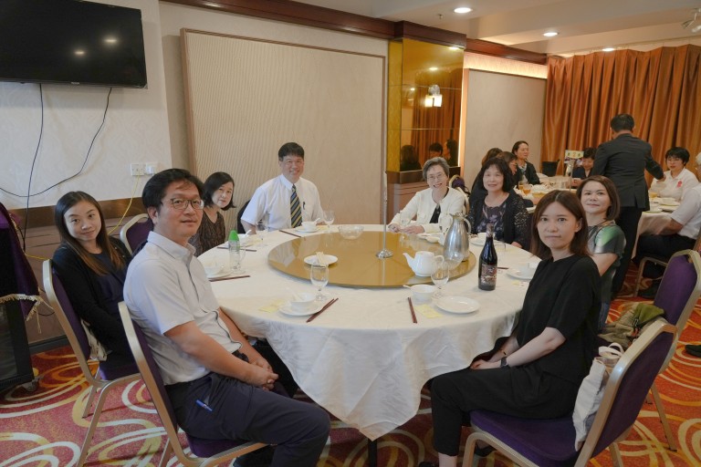 group photo during lunch