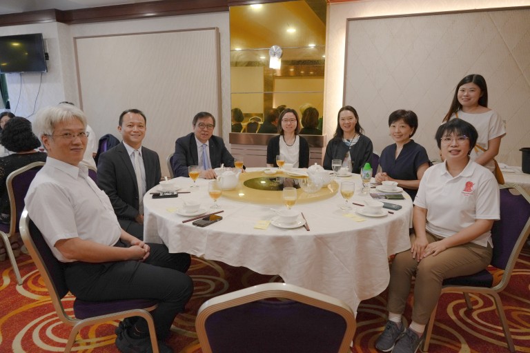 group photo during lunch