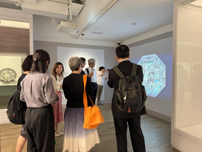 visiting the exhibition 