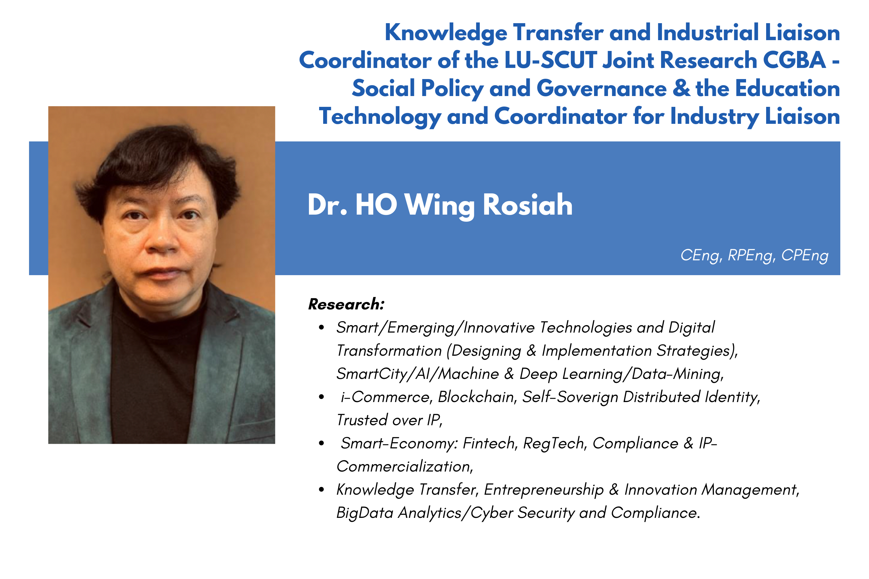 Dr. Rosiah Ho