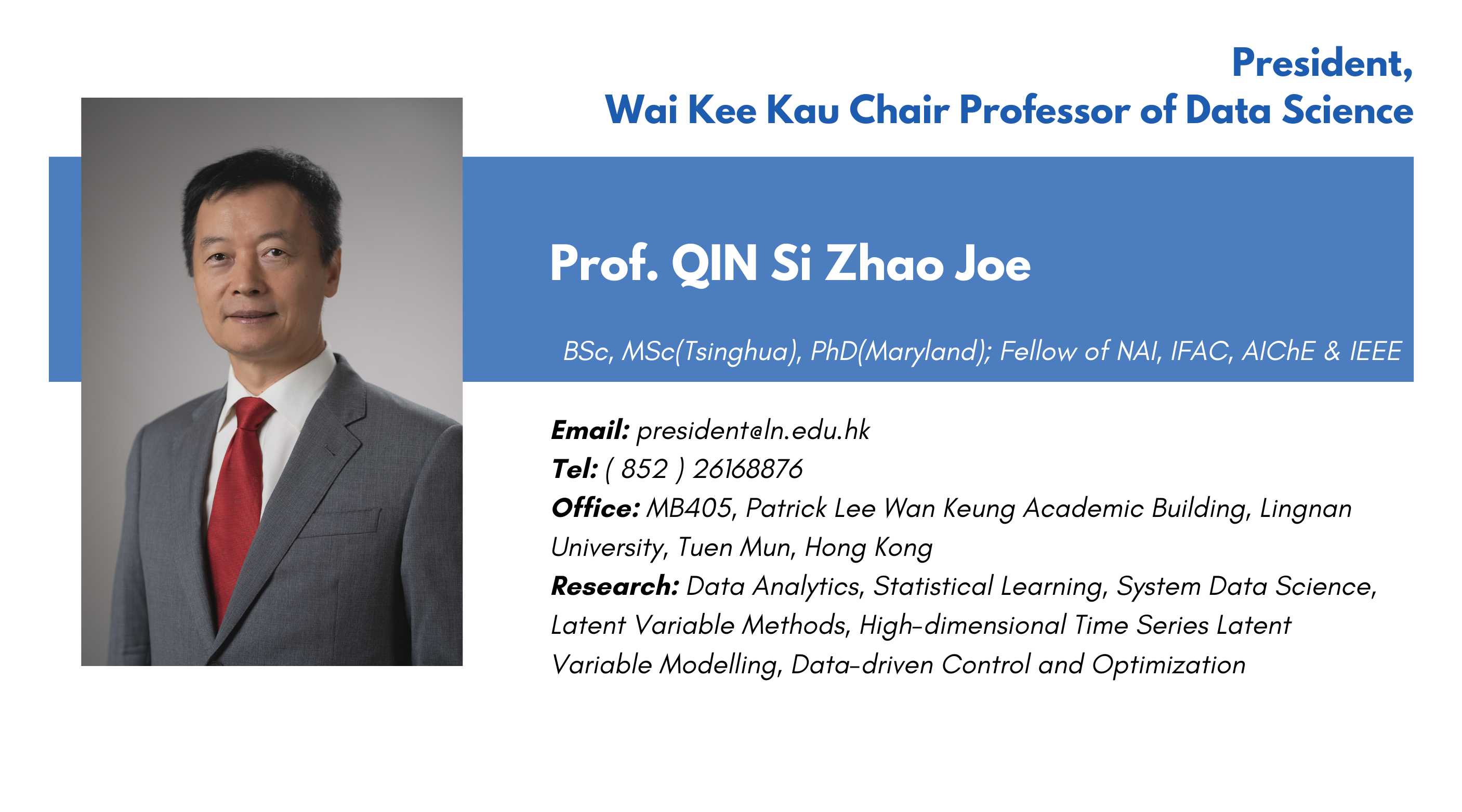 Prof. S. Joe Qin - New