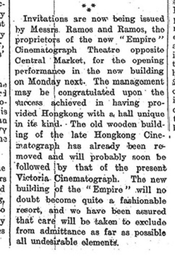 Ad. for Empire Cinematograph (SCMP, 2 Apr 1910, 2)