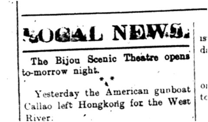 Ad. for Bijou (SCMP, 15 Nov 1910, 2)