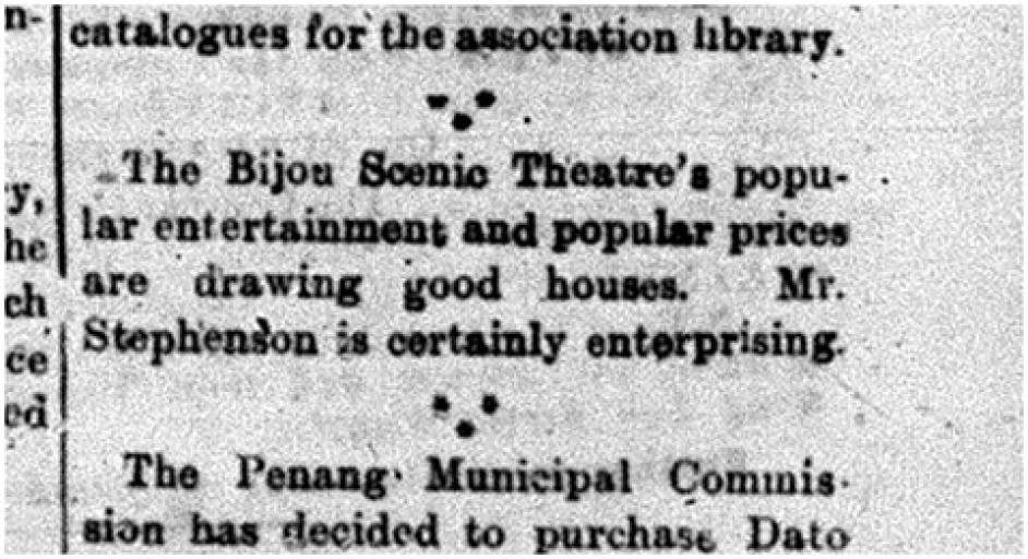 Ad. for Bijou (SCMP, 19 Nov 1910, 2)