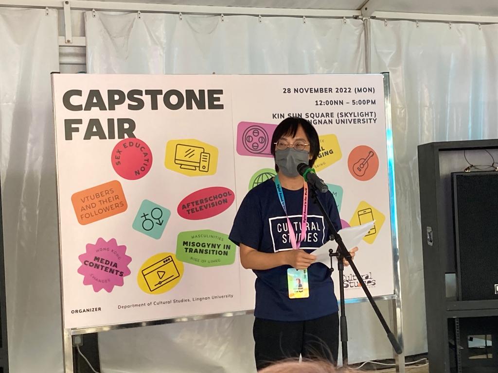 Capstone Fair Prof. Pun Ngai having opening speech