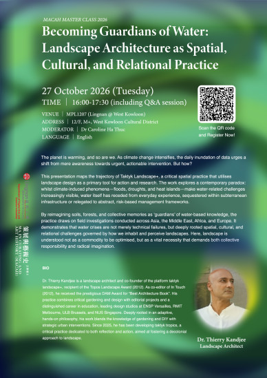 MACAH Master Class 2026-27: Becoming Guardians of Water: Landscape Architecture as Spatial, Cultural, and Relational Practice
