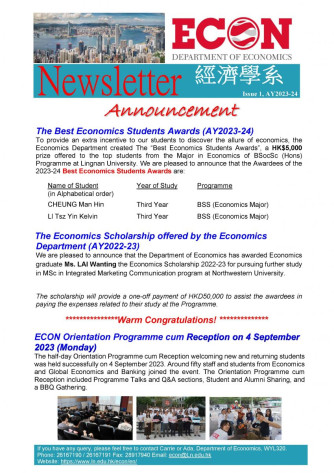 ECON Newsletter, Issue 1