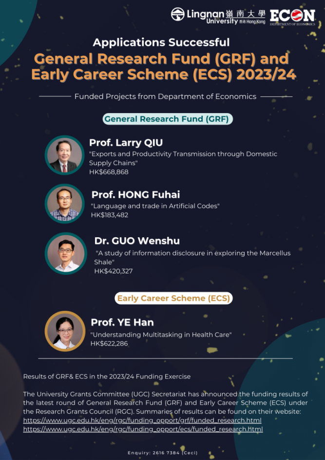 Applications Successful GRF and ECS 2023/24