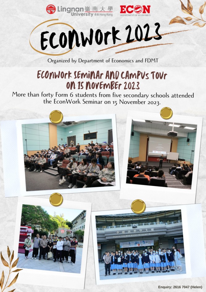 Econwork 2023 - Seminar and campus tour on 15 November 2023