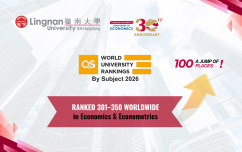 Lingnan’s Economics & Econometrics Rises to 301–350 Worldwide