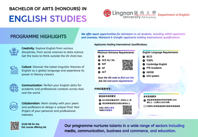 BA (Hons) in English Studies
