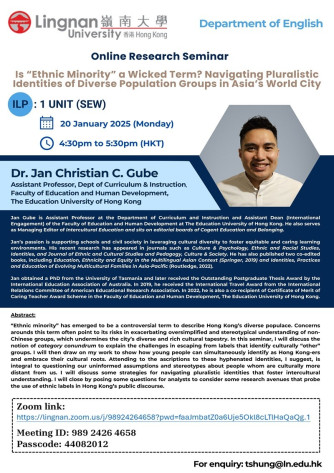 Online Research Seminar by Dr. Jan Christian C. Gube