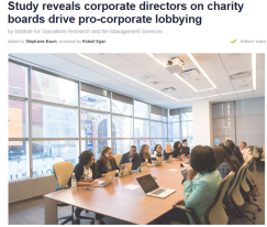 Study reveals corporate directors on charity boards drive pro-corporate lobbying - Phys.org