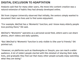 Wrinkles, workouts and wisdom: China's 'silver-haired bloggers' rewrite what it means to age - Channel News Asia （只有英文）
