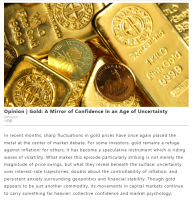 Opinion | Gold: A Mirror of Confidence in an Age of Uncertainty - 橙新聞 （只有英文）