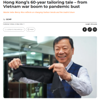 Hong Kong’s 60-year tailoring tale – from Vietnam war boom to pandemic bust - 南華早報 （只有英文）