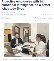 Proactive employees with high emotional intelligence do a better job, study finds - Phys.org （只有英文）
