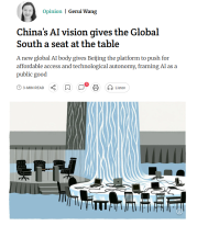 China’s AI vision gives the Global South a seat at the table - 南華早報（只有英文）