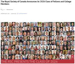 The Royal Society of Canada Announces its 2026 Class of Fellows and College Members - National Post（只有英文）