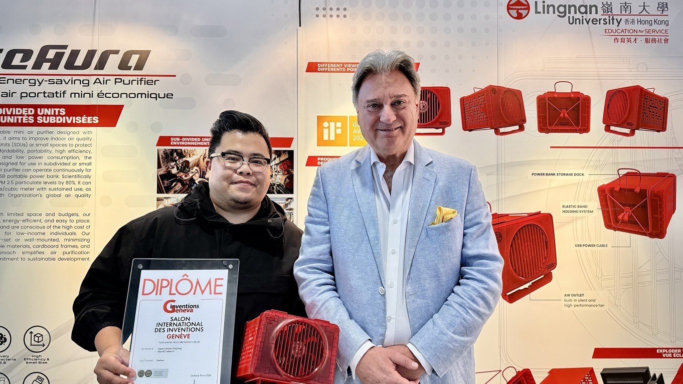 PureAura is highly praised by David Taji (right), President of the Jury of the International Exhibition of Inventions of Geneva.