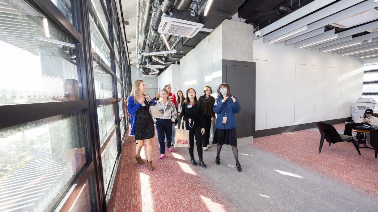 Career counsellors are given a guided tour of Lingnan@WestKowloon.