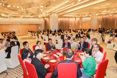 There are 59 tables at the Chinese banquet where members of staff could mingle and have fun.