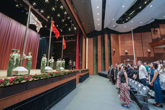 Lingnan University holds Flag Raising Ceremony to mark 74th National Day