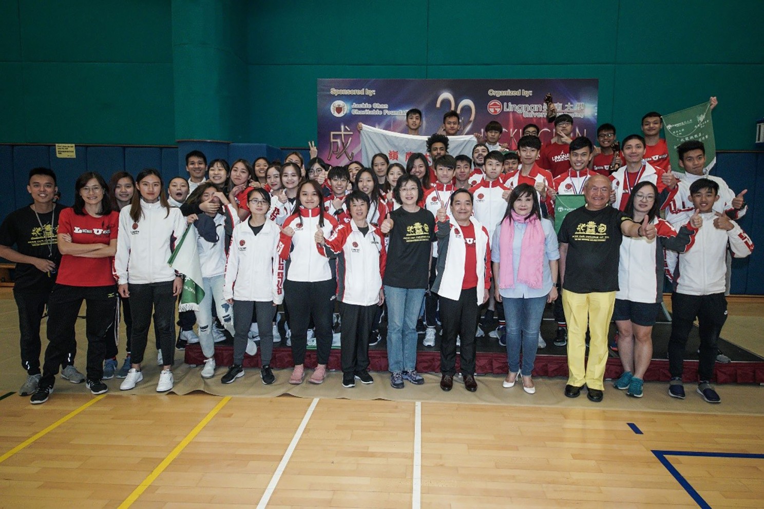 Lingnan sports teams demonstrate good plays at the Jackie Chan Challenge Cup