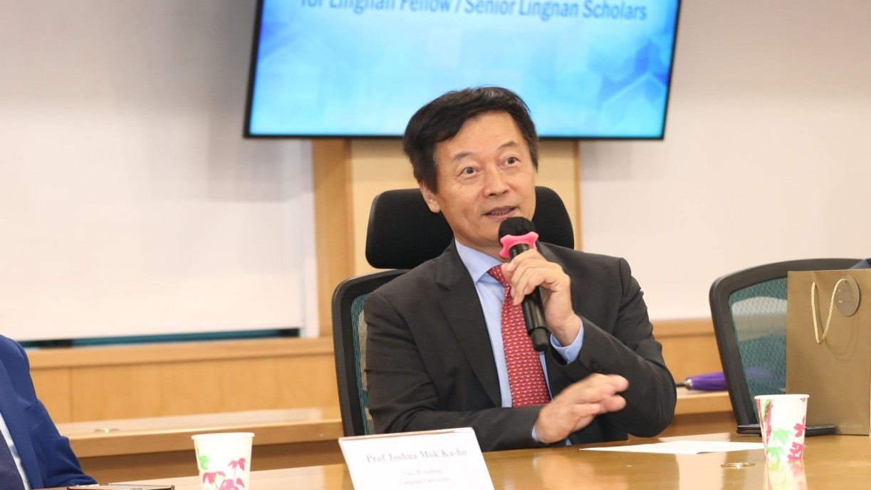 秦校長致辭時，熱烈歡迎三位傑出學者加入嶺南高等研究院。