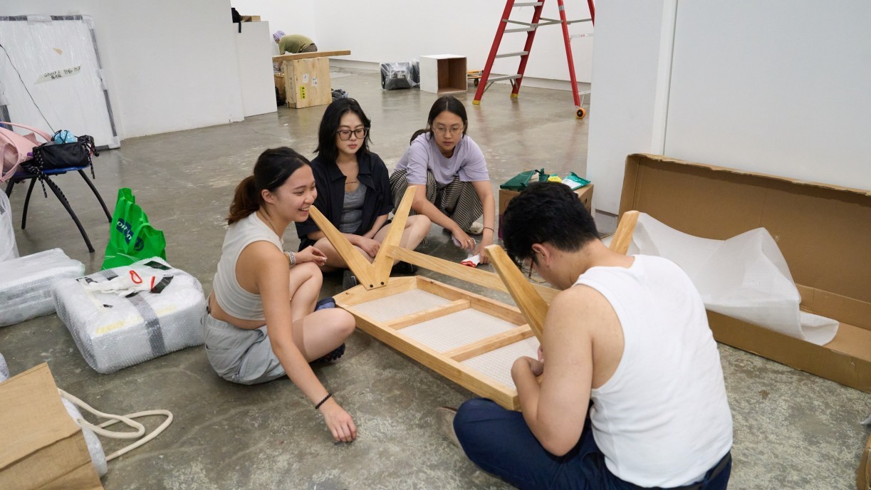 The exhibition was curated by 36 students from the Master of Arts in Curatorial and Art History programme (MACAH). 