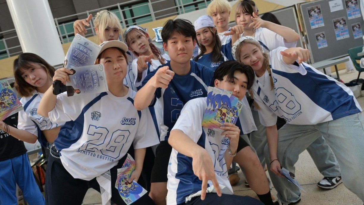 The Dance Society sets up a booth to promote its activities.