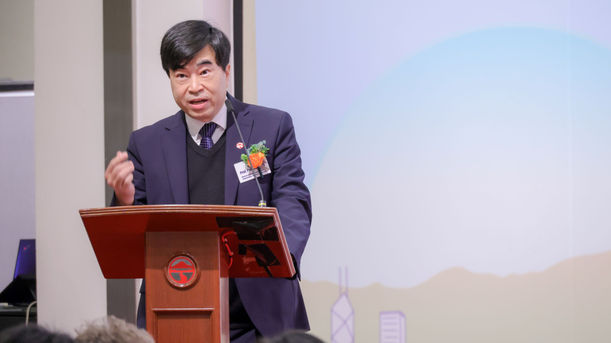 嶺大商學院副院長(本科生課程及 AACSB)潘盛聰教授致歡迎辭。
