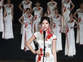 Lingnan student Henna Liu representing the cultural literacy and talent of the young in the Hong Kong SAR comes fourth in the 15th Miss China Pageant
