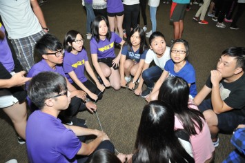 New students participated in team-building games