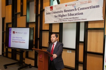 Prof Joshua Mok Ka-ho introduced the Inter-university Research Consortium for Higher Education.