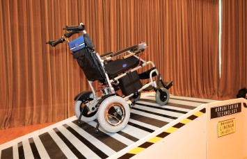 The force-sensing-based CREW Wheelchair Control System can be plugged into the wheelchair push handles to detect and intelligently predict the magnitude and direction of force.