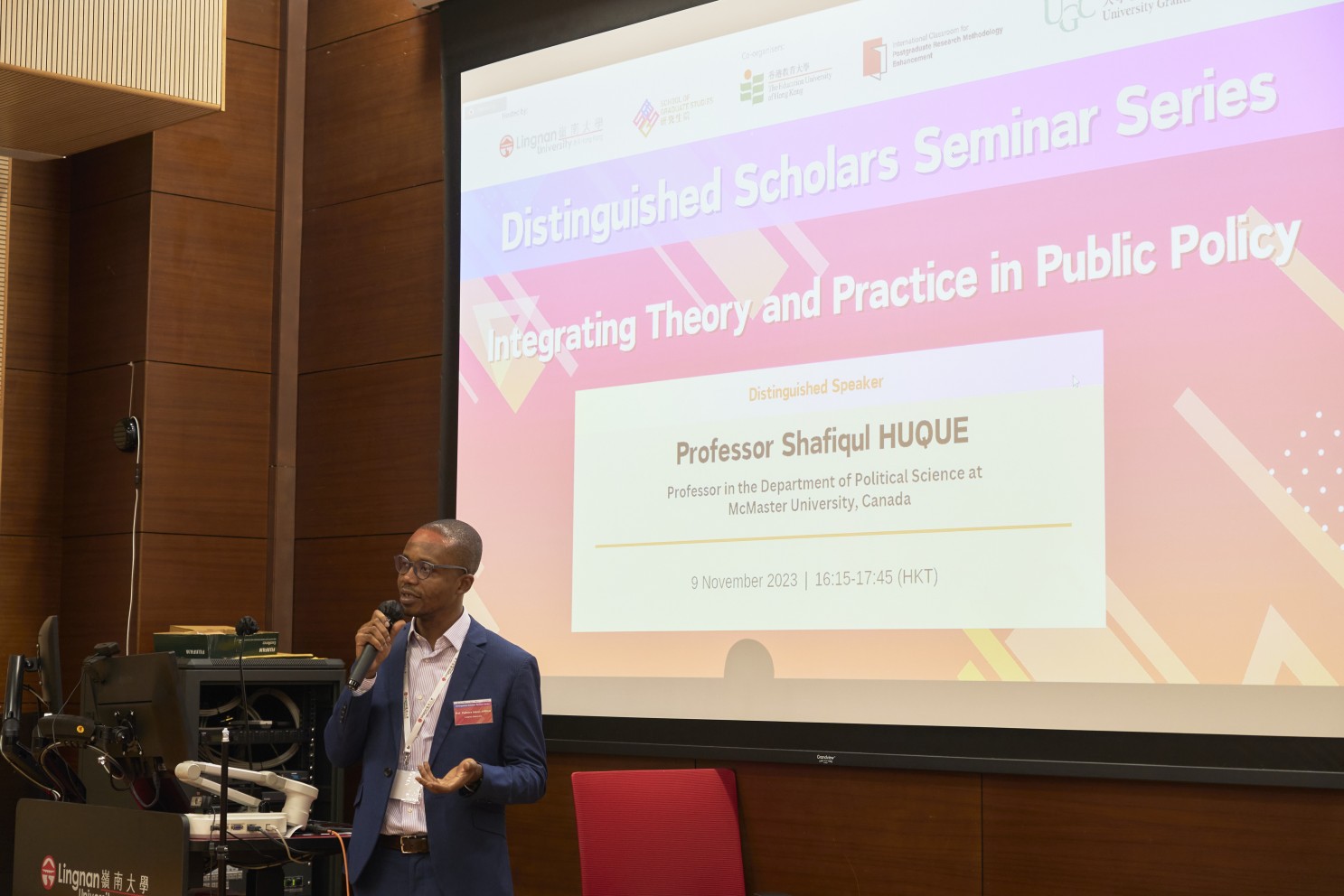 Prof Padmore Amoah Adusei, Assistant Professor at the School of Graduate Studies in Lingnan University, delivers his welcome address.