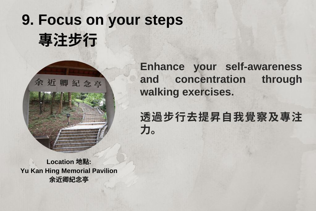 9.Focus on your steps專注步行
