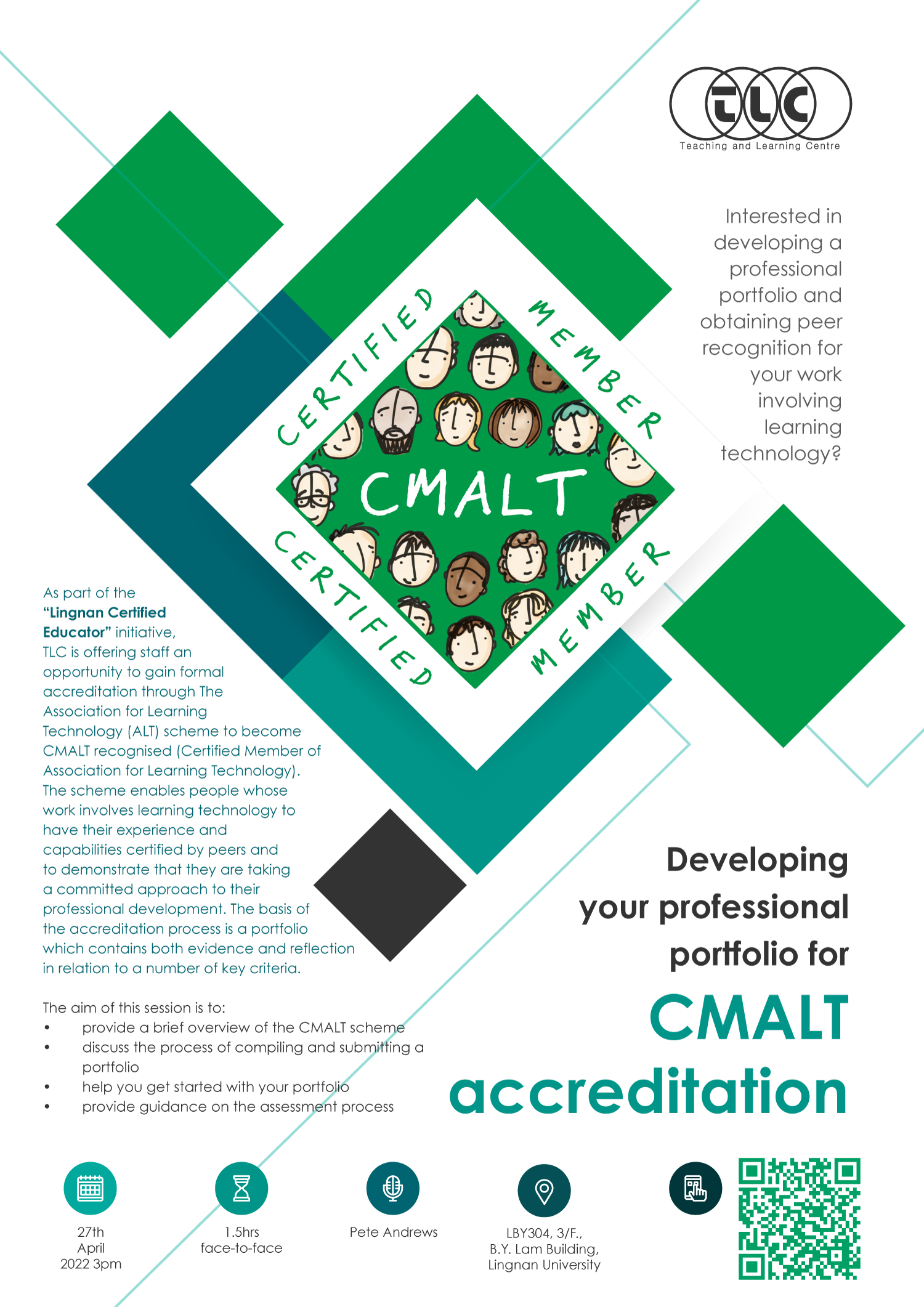Developing your professional portfolio for CMALT accreditation