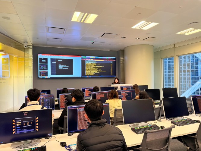 Students received training on the basic functionalities of the Bloomberg Terminal