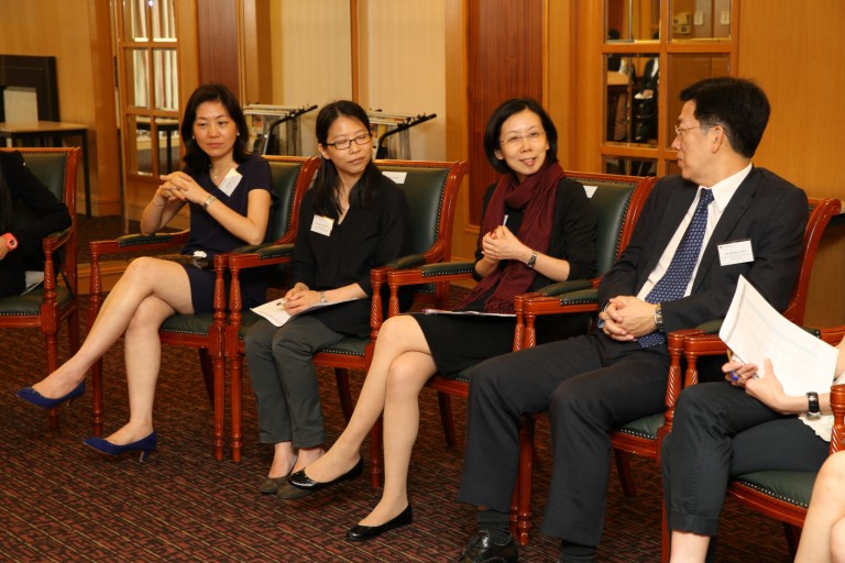 Miranda Chan, Project Manager of Chow Tai Fook Charity Foundation (3rd from the left), shares her views on exchange and community service.