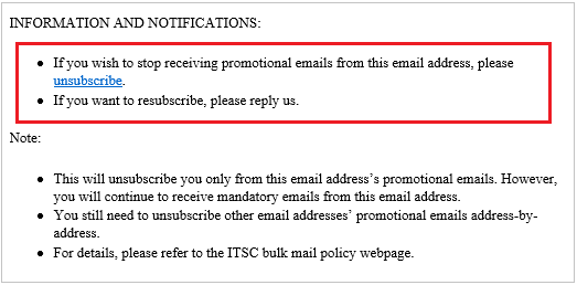 Unsubscribe