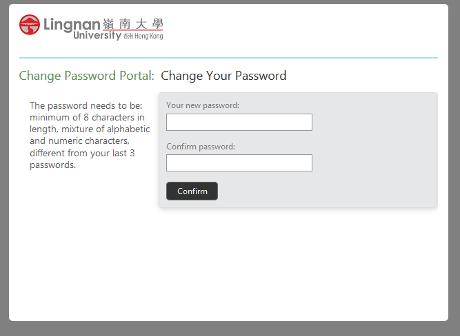 Enter new password twice