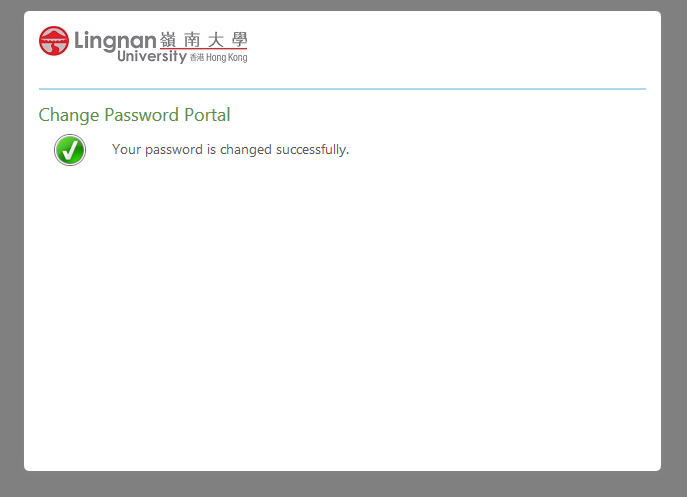 Password successfully changed
