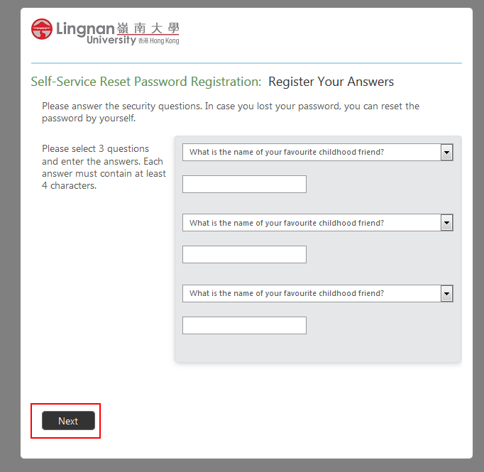 Security Questions