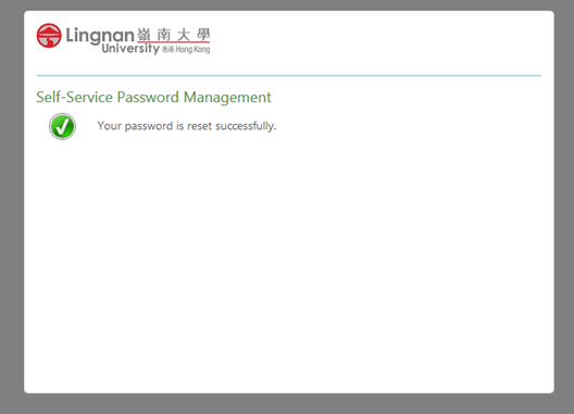 Password reset completed