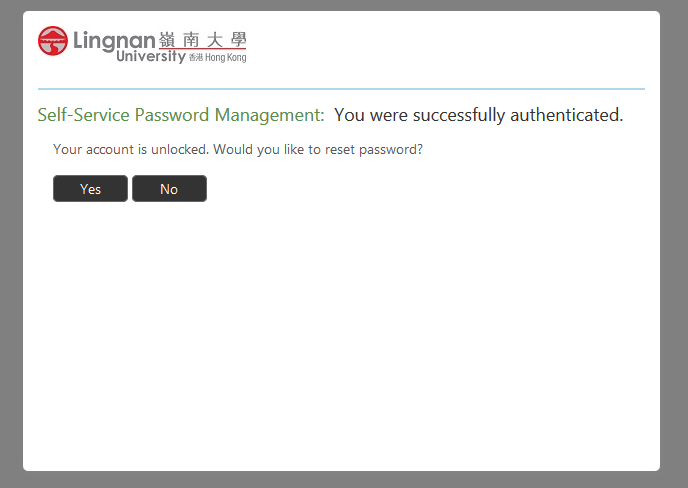 Account unlocked