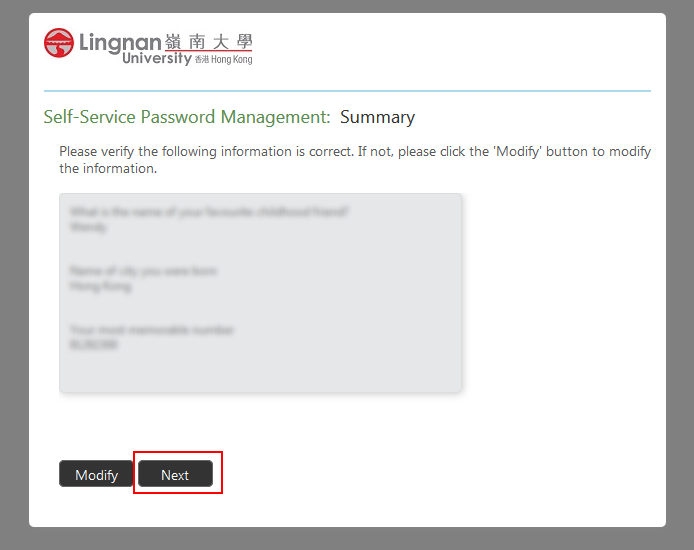 Review security questions