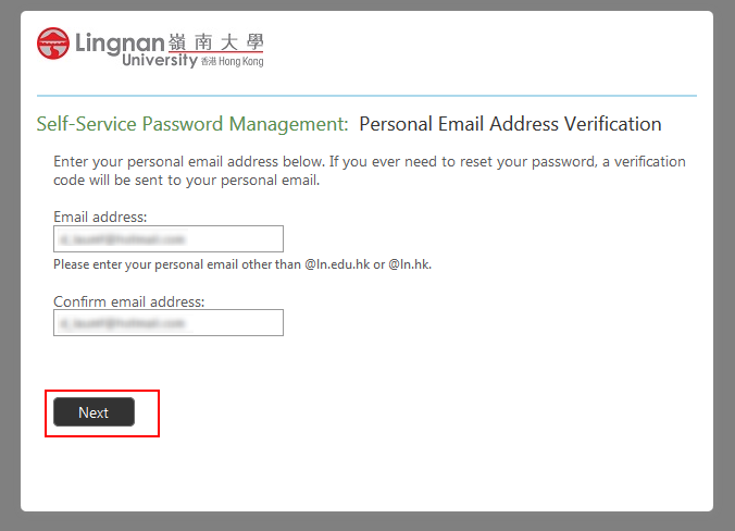 Enter new email address